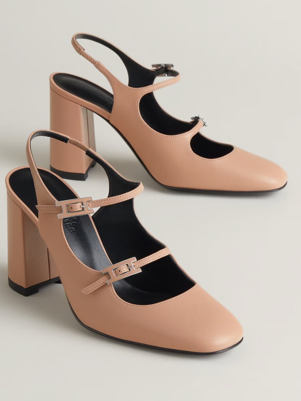 NWT Hermès Jackie Pumps 90 SZ 40 Beige Perlino
